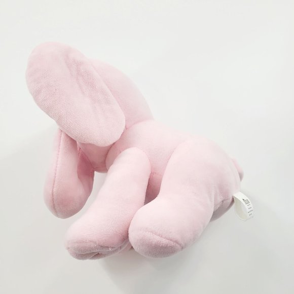 Kinrex Pink Elephant Stuffed Animal Plush with Purple Bow Baby Shower Pastel 9" - Picture 4 of 10